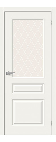 Межкомнатная дверь с покрытием из эмали, серия - Skinny, модель - Скинни-15.1, цвет: Whitey. Размер полотна в мм: 200*60, стекло - White Сrystal