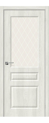 Межкомнатная дверь с покрытием из винила, серия - Skinny, модель - Скинни-15, цвет: Casablanca. Размер полотна в мм: 200*60, стекло - White Сrystal