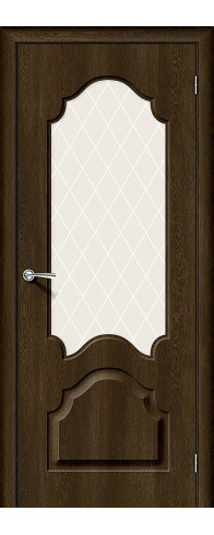 Межкомнатная дверь с покрытием из винила, серия - Skinny, модель - Скинни-33, цвет: Dark Barnwood. Размер полотна в мм: 200*70, стекло - White Сrystal