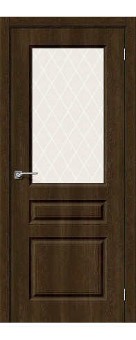 Межкомнатная дверь с покрытием из винила, серия - Skinny, модель - Скинни-15, цвет: Dark Barnwood. Размер полотна в мм: 200*60, стекло - White Сrystal