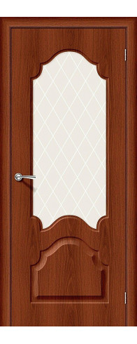 Межкомнатная дверь с покрытием из винила, серия - Skinny, модель - Скинни-33, цвет: Italiano Vero. Размер полотна в мм: 200*70, стекло - White Сrystal
