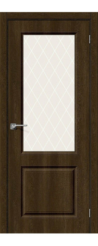 Межкомнатная дверь с покрытием из винила, серия - Skinny, модель - Скинни-13, цвет: Dark Barnwood. Размер полотна в мм: 200*60, стекло - White Сrystal