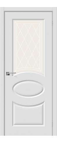 Межкомнатная дверь с покрытием из винила, серия - Skinny, модель - Скинни-21, цвет: П-23 (Белый). Размер полотна в мм: 200*60, стекло - Худ.