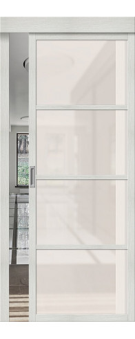 Межкомнатная дверь с покрытием из экошпона, серия - Twiggy, модель - Твигги-11.3, цвет: Bianco Veralinga. Размер полотна в мм: 200*60, стекло - Magic Fog