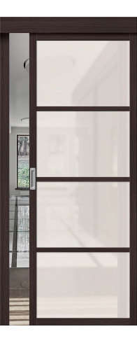 Межкомнатная дверь с покрытием из экошпона, серия - Twiggy, модель - Твигги-11.3, цвет: Wenge Melinga. Размер полотна в мм: 200*70, стекло - Magic Fog