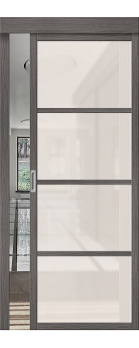 Межкомнатная дверь с покрытием из экошпона, серия - Twiggy, модель - Твигги-11.3, цвет: Grey Melinga. Размер полотна в мм: 200*60, стекло - Magic Fog